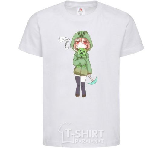 Kids T-shirt Creeper anime minecraft White фото