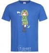 Men's T-Shirt Creeper anime minecraft royal-blue фото