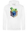 Men`s hoodie Minecraft world White фото