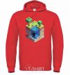 Men`s hoodie Minecraft world bright-red фото