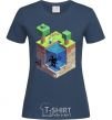 Women's T-shirt Minecraft world navy-blue фото