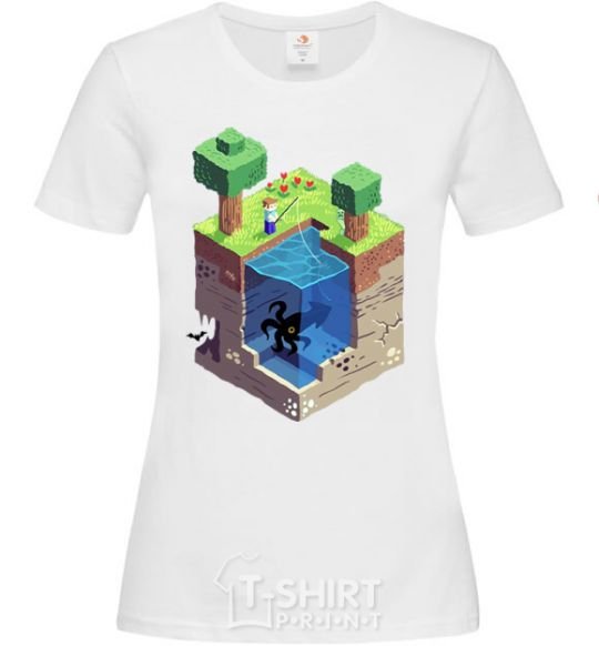 Women's T-shirt Minecraft world White фото