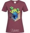 Женская футболка Майнкрафт мир Бордовый фото