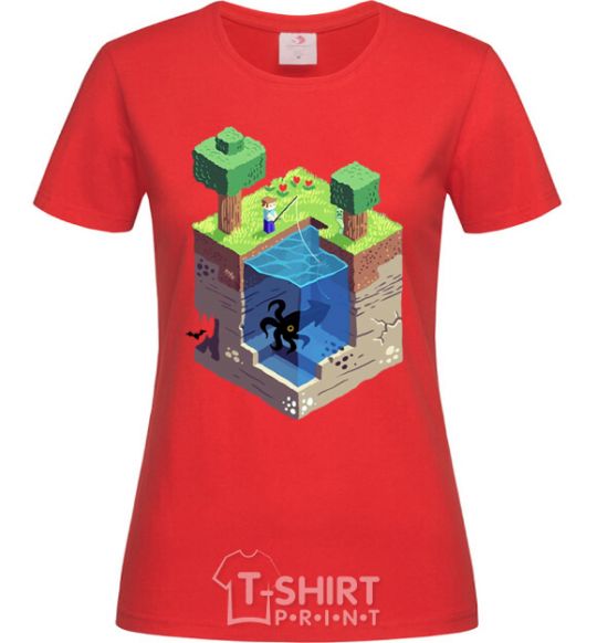 Women's T-shirt Minecraft world red фото