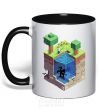 Mug with a colored handle Minecraft world black фото