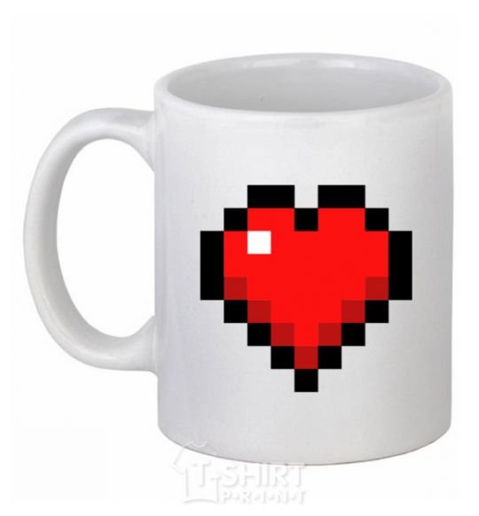 Ceramic mug Minecraft heart White фото