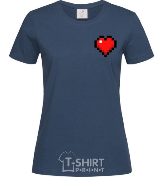 Women's T-shirt Minecraft heart navy-blue фото