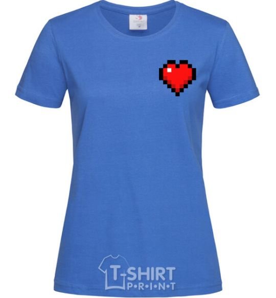 Women's T-shirt Minecraft heart royal-blue фото