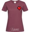 Women's T-shirt Minecraft heart burgundy фото