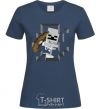 Women's T-shirt Minecraft skeleton in a cave. navy-blue фото