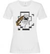 Women's T-shirt Minecraft skeleton in a cave. White фото