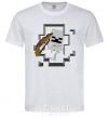 Men's T-Shirt Minecraft skeleton in a cave. White фото