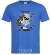 Men's T-Shirt Minecraft skeleton in a cave. royal-blue фото