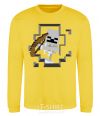 Sweatshirt Minecraft skeleton in a cave. yellow фото