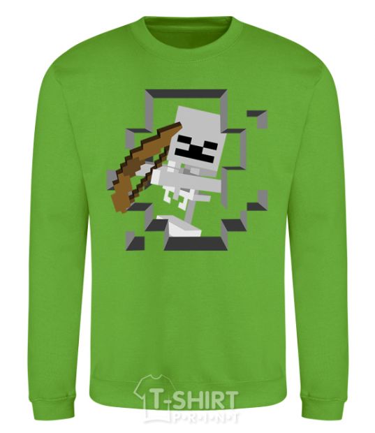Sweatshirt Minecraft skeleton in a cave. orchid-green фото