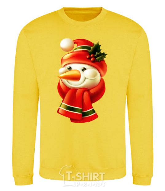 Sweatshirt New Year's snowman yellow фото
