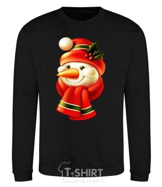 Sweatshirt New Year's snowman black фото