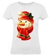 Women's T-shirt New Year's snowman White фото