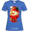 Women's T-shirt New Year's snowman royal-blue фото