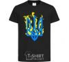 Kids T-shirt A coat of arms with fire black фото