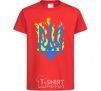 Kids T-shirt A coat of arms with fire red фото
