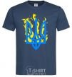 Men's T-Shirt A coat of arms with fire navy-blue фото