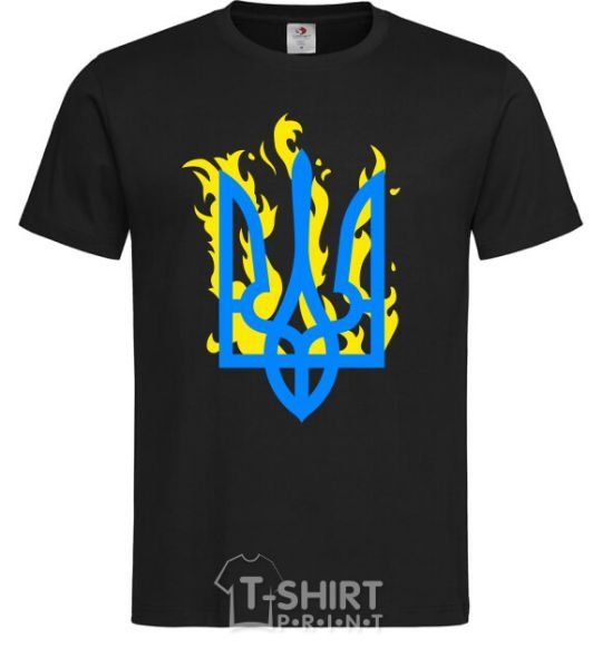 Men's T-Shirt A coat of arms with fire black фото