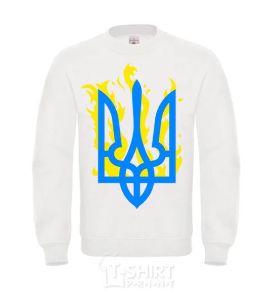 Sweatshirt A coat of arms with fire White фото