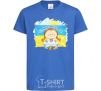 Kids T-shirt I love my country royal-blue фото