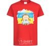 Kids T-shirt I love my country red фото