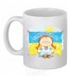 Ceramic mug I love my country White фото