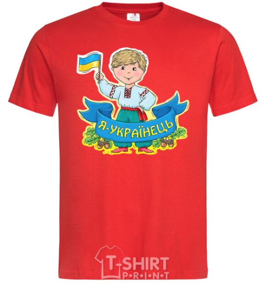 Men's T-Shirt I am a Ukrainian red фото