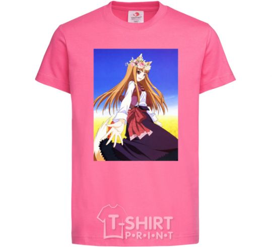 Kids T-shirt The wolf and spice Ukrainian anime heliconia фото