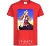 Kids T-shirt The wolf and spice Ukrainian anime red фото
