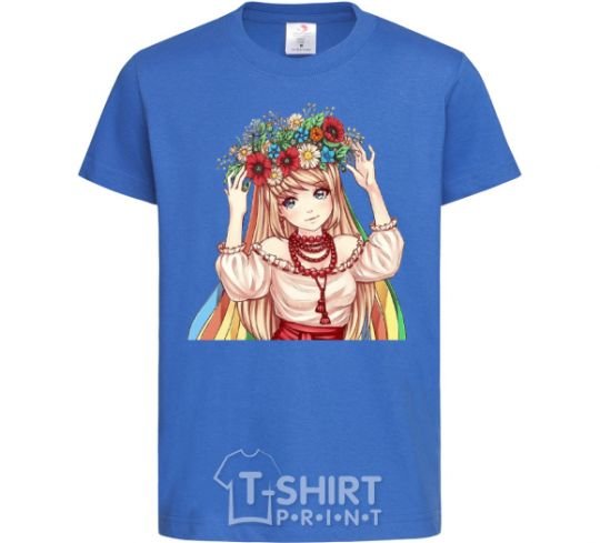 Kids T-shirt Anime Ukrainian royal-blue фото