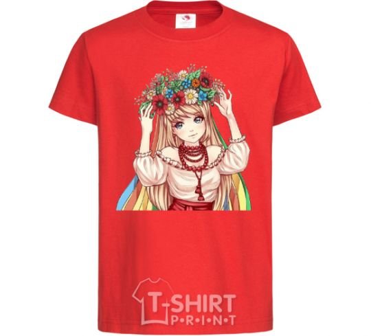 Kids T-shirt Anime Ukrainian red фото