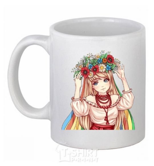 Ceramic mug Anime Ukrainian White фото