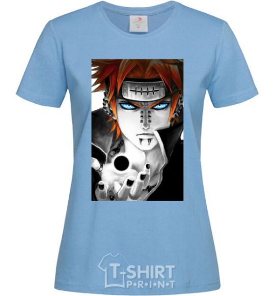 Women's T-shirt Anime Payne Naruto sky-blue фото