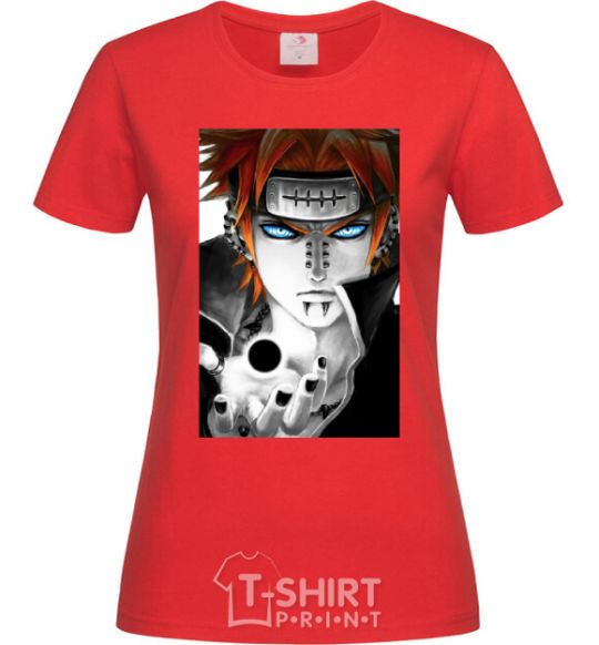 Women's T-shirt Anime Payne Naruto red фото