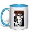 Mug with a colored handle Anime Payne Naruto sky-blue фото
