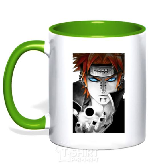 Mug with a colored handle Anime Payne Naruto kelly-green фото