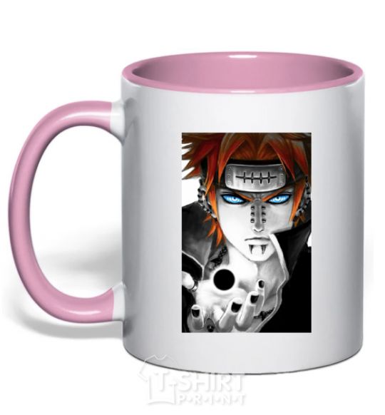 Mug with a colored handle Anime Payne Naruto light-pink фото