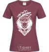 Women's T-shirt Naruto fox silhouette burgundy фото