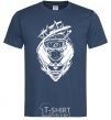 Men's T-Shirt Naruto fox silhouette navy-blue фото