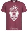 Men's T-Shirt Naruto fox silhouette burgundy фото