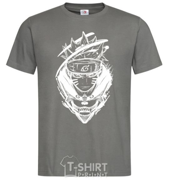 Men's T-Shirt Naruto fox silhouette dark-grey фото