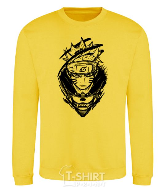 Sweatshirt Naruto fox silhouette yellow фото