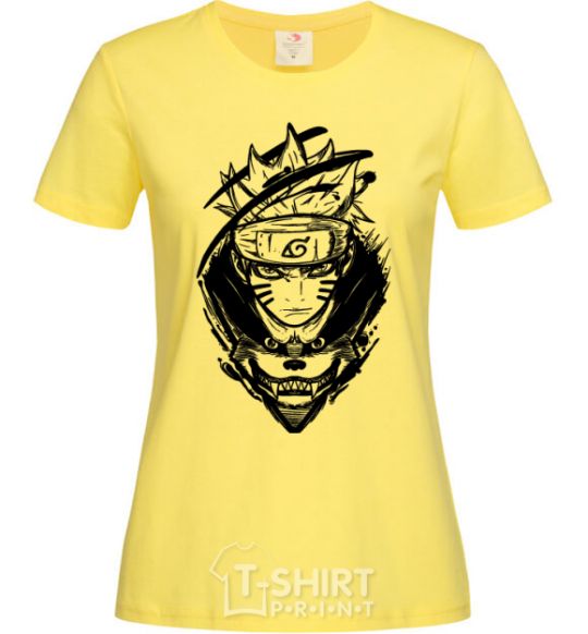 Женская футболка Naruto лис силуэт Лимонный фото
