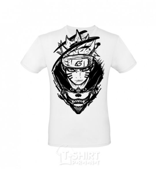 Men's T-Shirt Naruto fox silhouette White фото