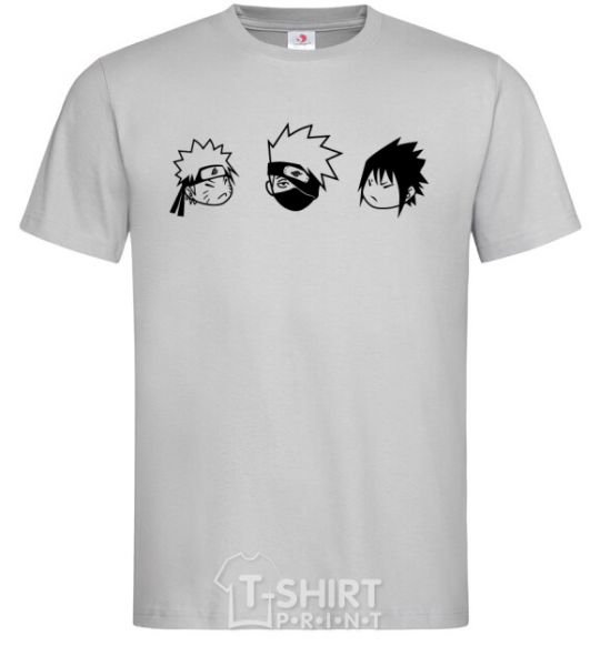 Men's T-Shirt Naruto sasuke kakashi grey фото